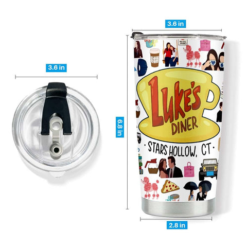 LONGXIN Gilmore-inspired 20oz tumbler lid close-up, spill-resistant design for on-the-go sipping.