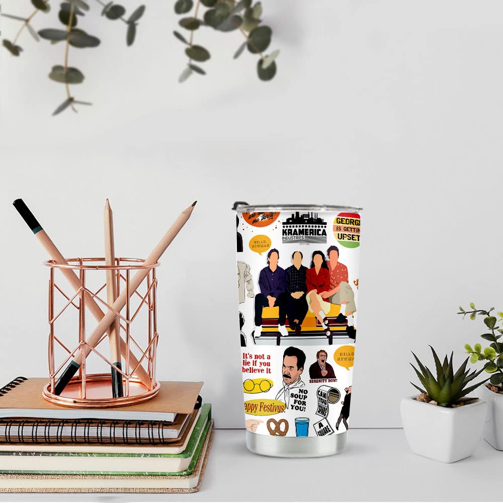 LONGXIN Vintage Movie Tumbler 20oz beach scene suggesting poolside enjoyment and reliable temperature.