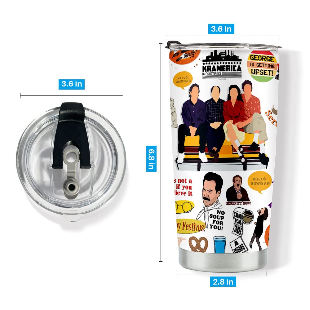 LONGXIN Vintage Movie Tumbler 20oz lid closeup showing spill-resistant design for on-the-go sipping.