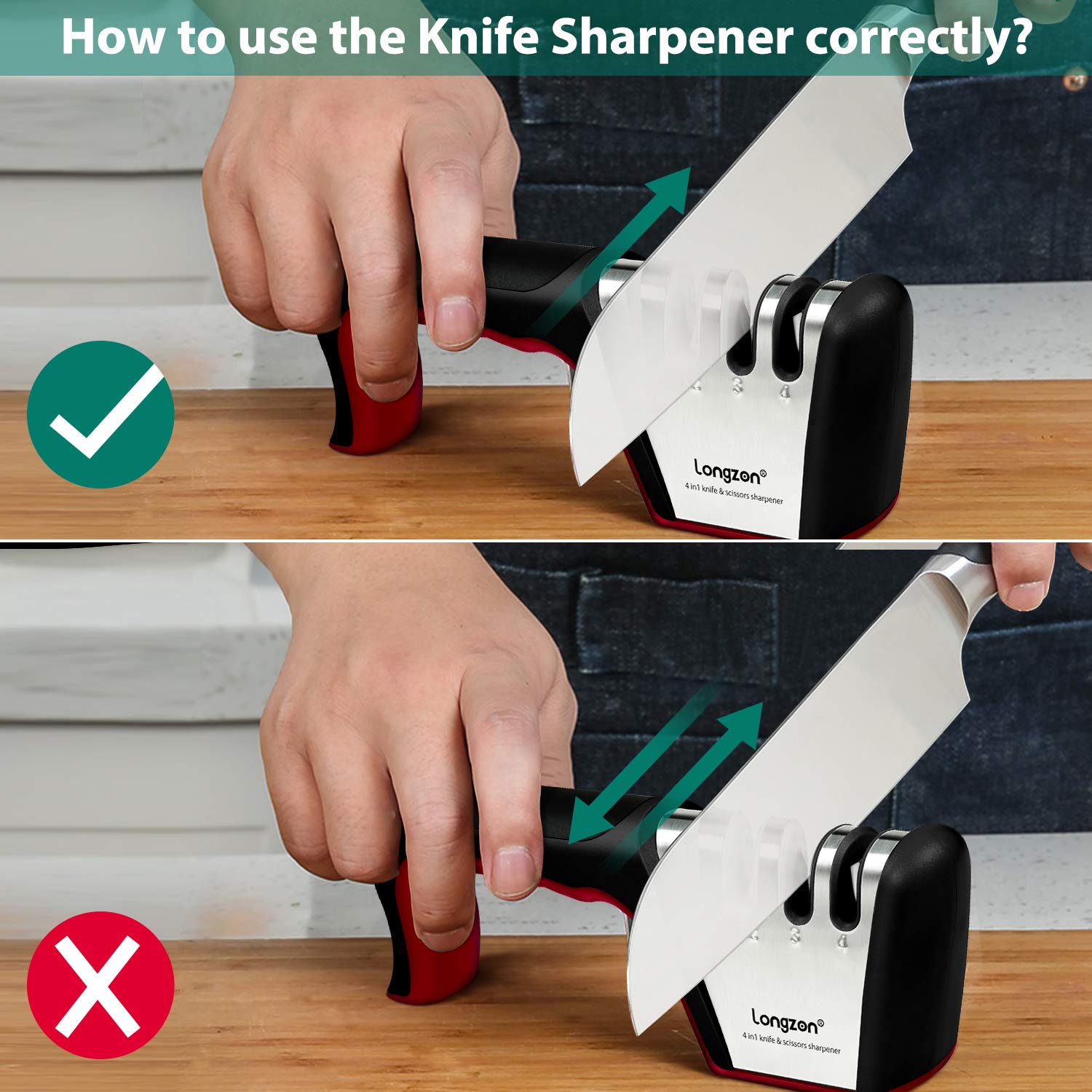 Longzon cut-resistant glove included for safe sharpening sessions.