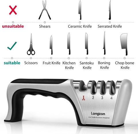 Longzon cut-resistant glove included for safer sharpening.