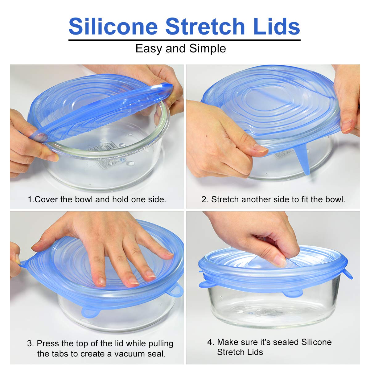 Longzon 6.5-inch lid provides reusable storage for bowls.