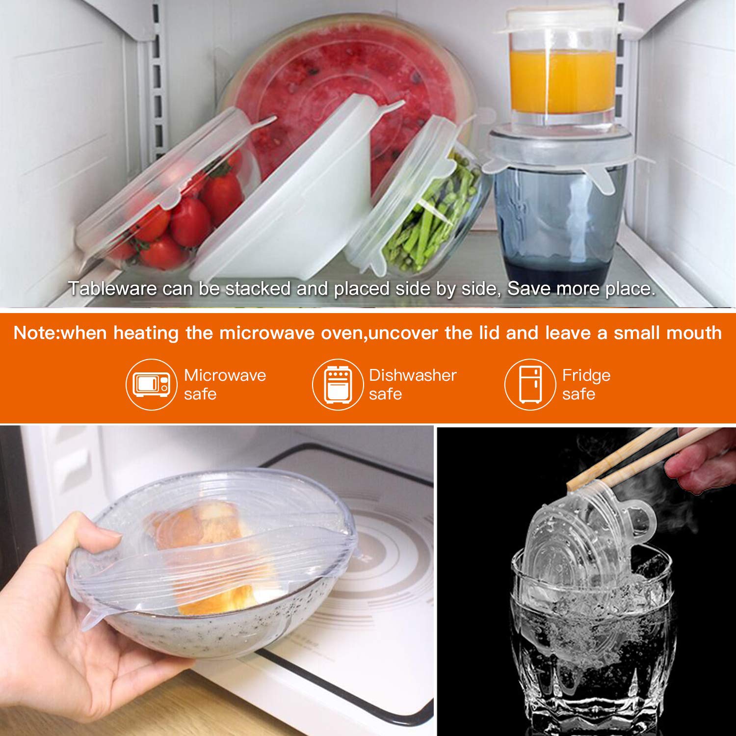Longzon 8.1-inch lid seals large bowls, freezer-safe.