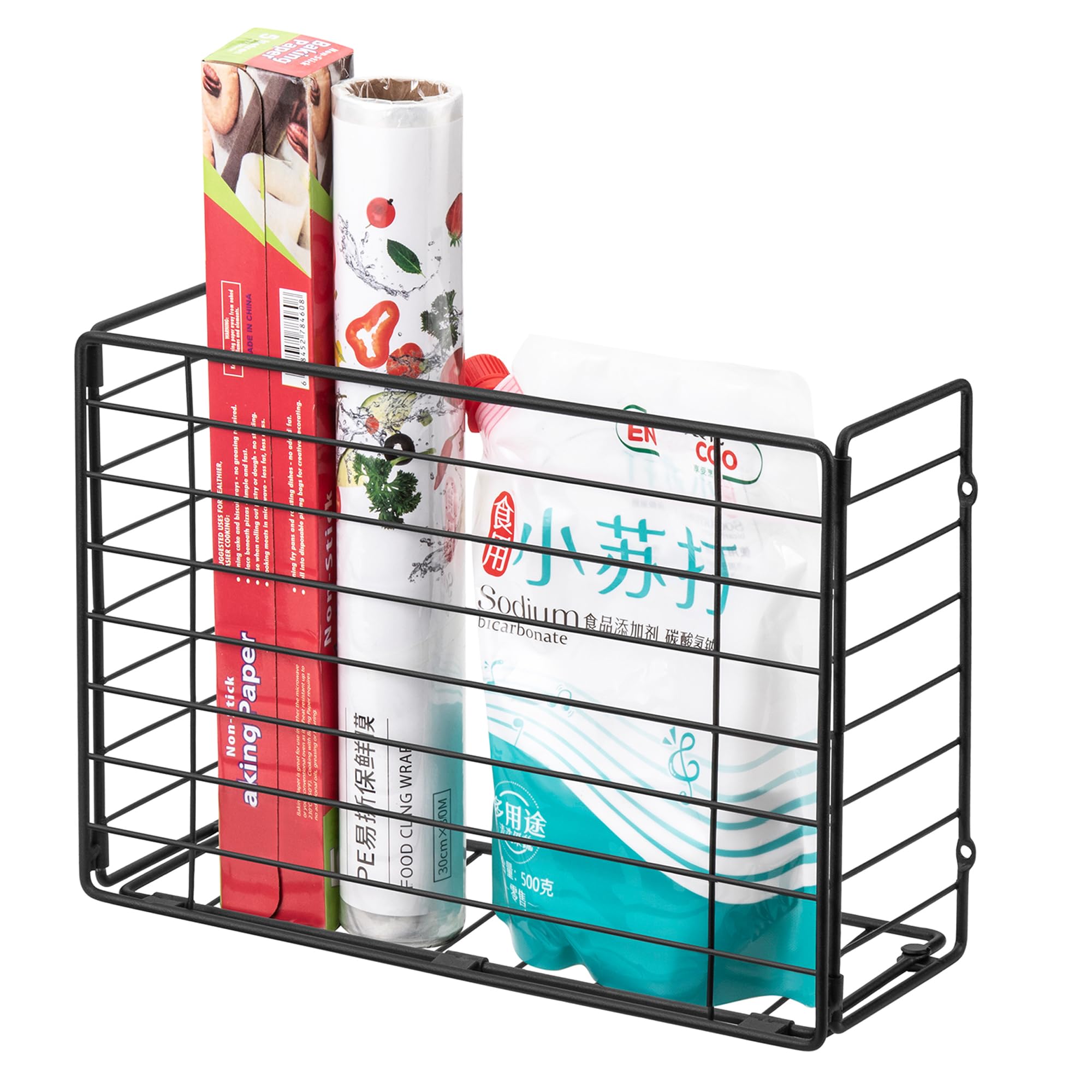 Lonian space-saving wall basket frees counter space for daily tasks.