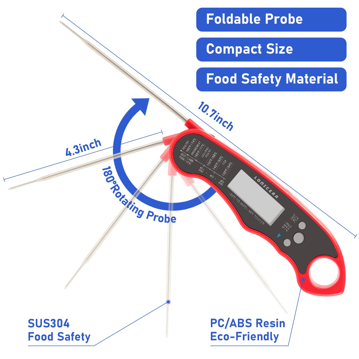 CR2032 battery included for immediate use with LONICERA thermometer.