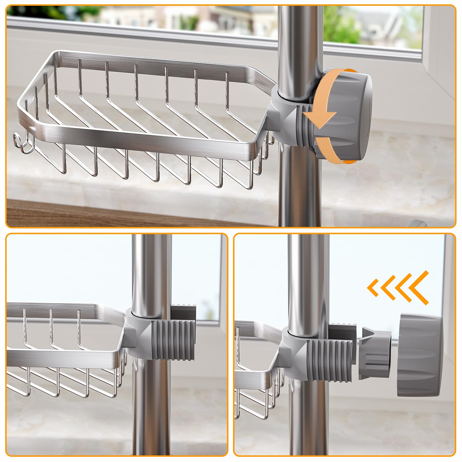 LONIN soap holder caddy keeps soap within easy reach and drains water.