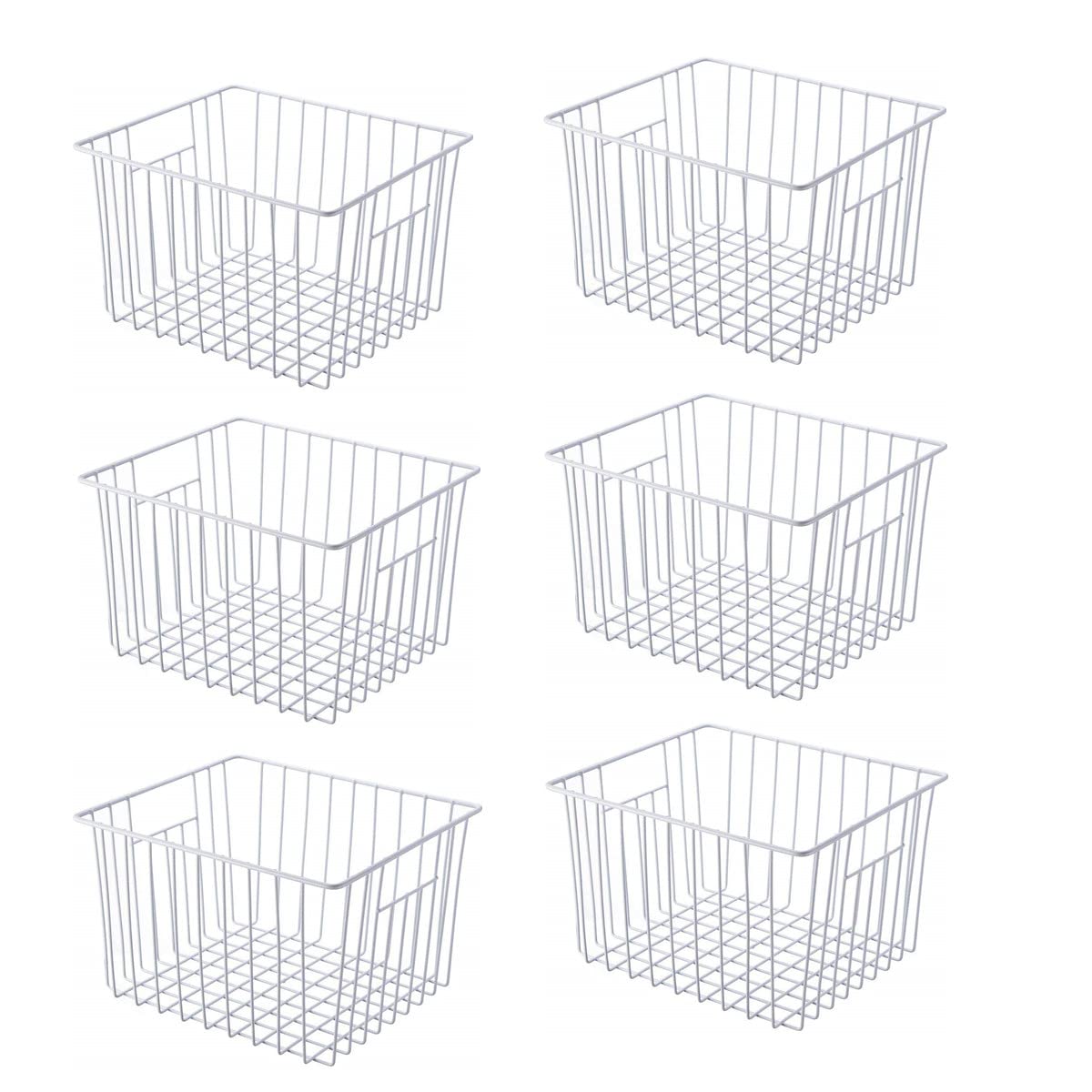 Lonpute Freezer Basket, pearl white, front view for easy access