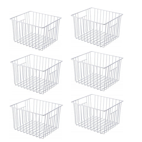 Lonpute Freezer Basket, pearl white, front view for easy access