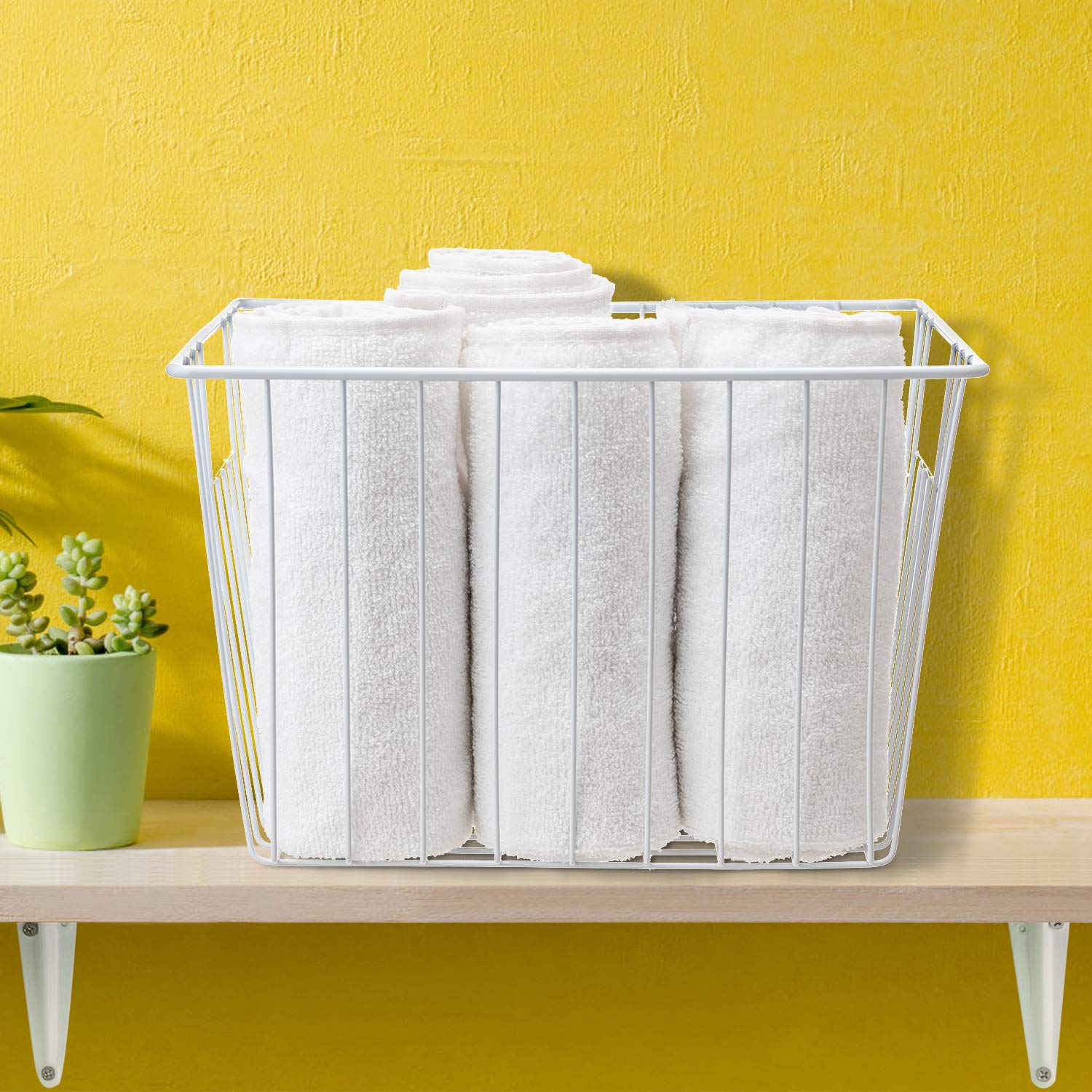 Lonpute pearl white basket in freezer, items neatly arranged