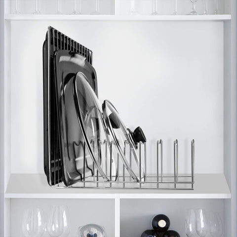 Lonpute multi-use storage for plates and cutting boards