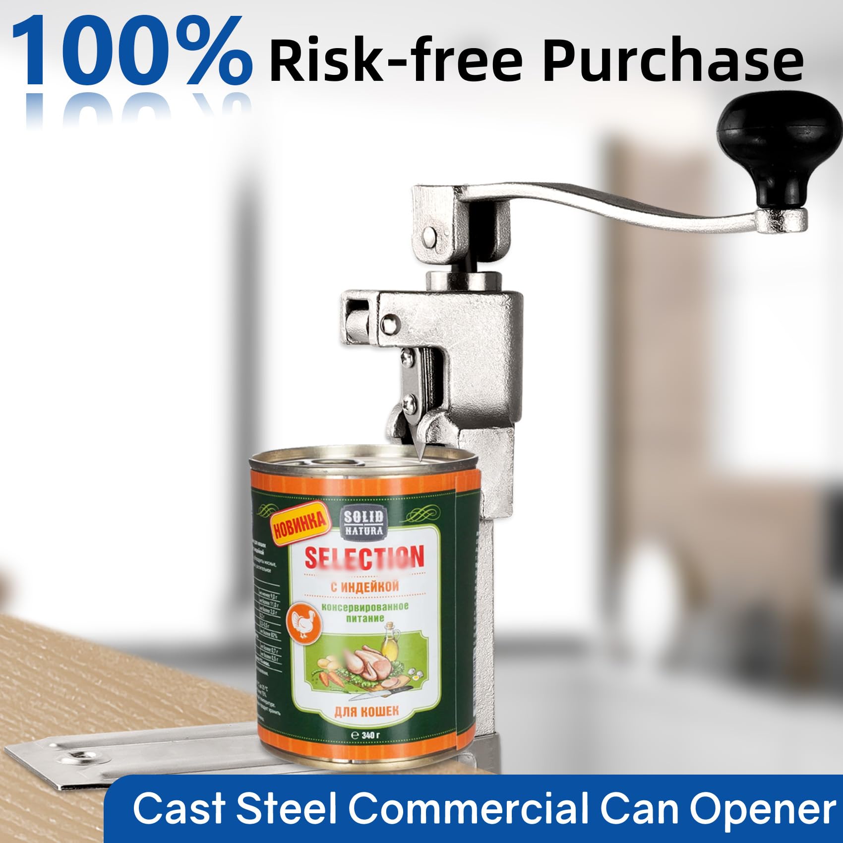 Lonsge kitchen service image shows efficient can opening in busy environments.
