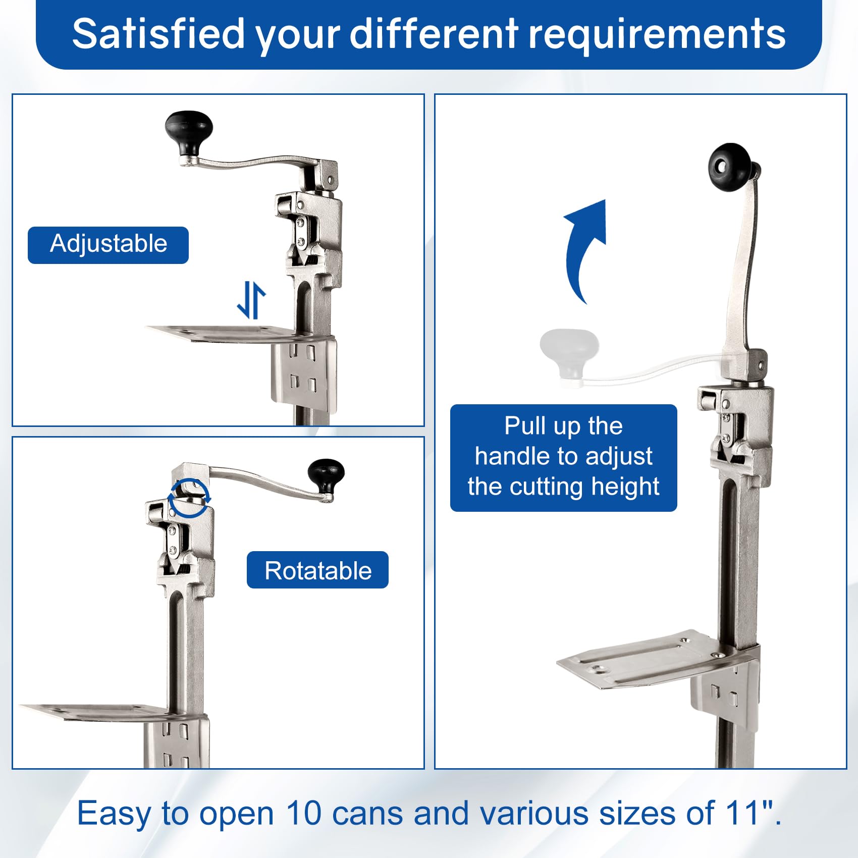Lonsge plated steel base supports heavy daily use in commercial kitchens.