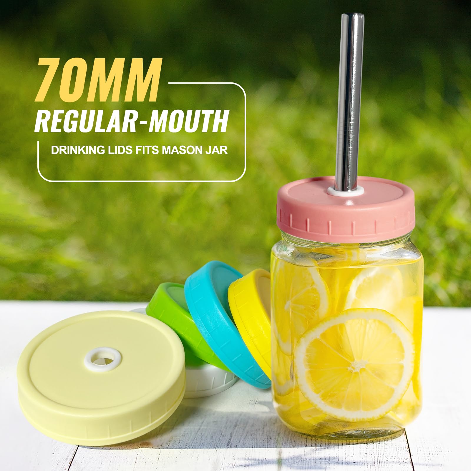 LonXFan regular mouth lid in pink brings playful vibes to refreshment jars.