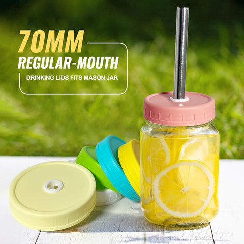 LonXFan regular mouth lid in pink brings playful vibes to refreshment jars.