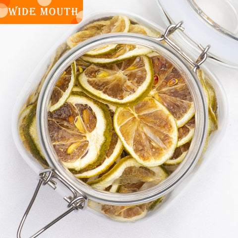 LOOIOOJ clear glass container for kitchen display and freshness monitoring.