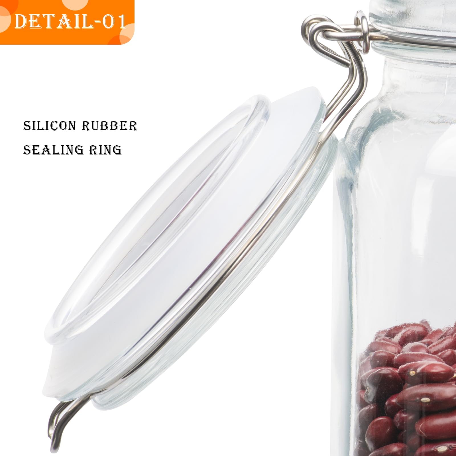 LOOIOOJ wide-mouth jar facilitates easy filling and thorough cleaning.