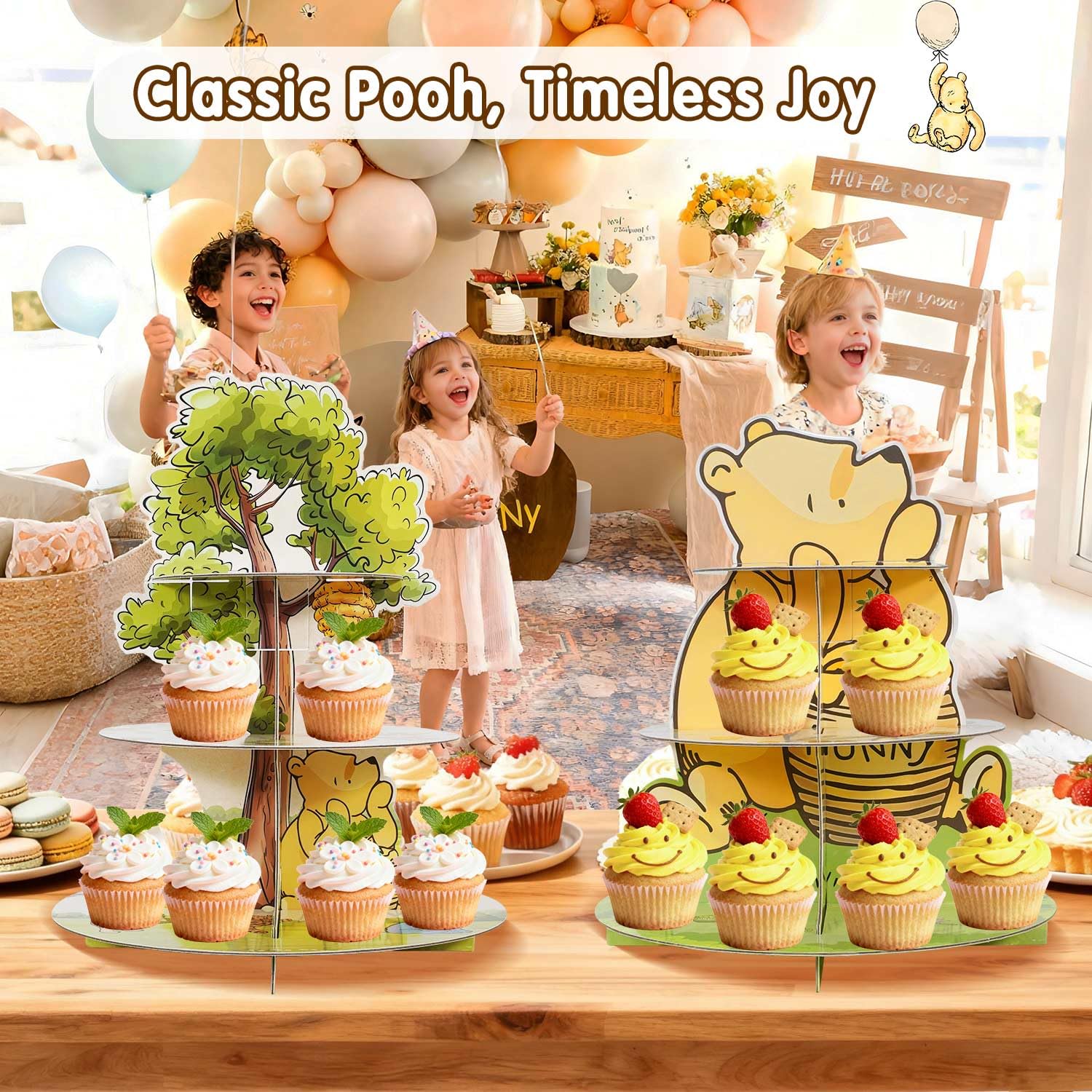 Lopeastar two-pack Pooh bear party stand ideal for crowd-friendly displays.
