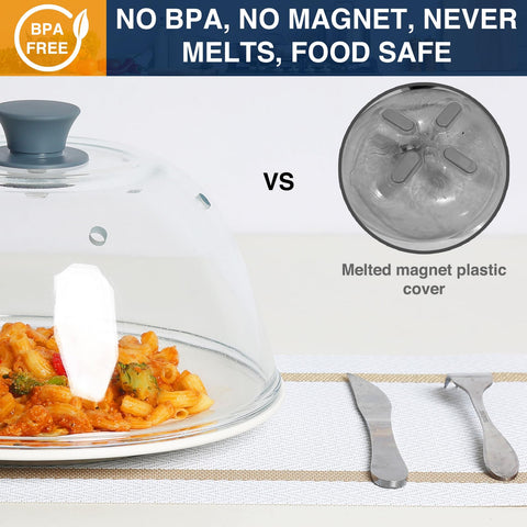 Lopeztek BPA-free glass microwave cover keeps food safe.