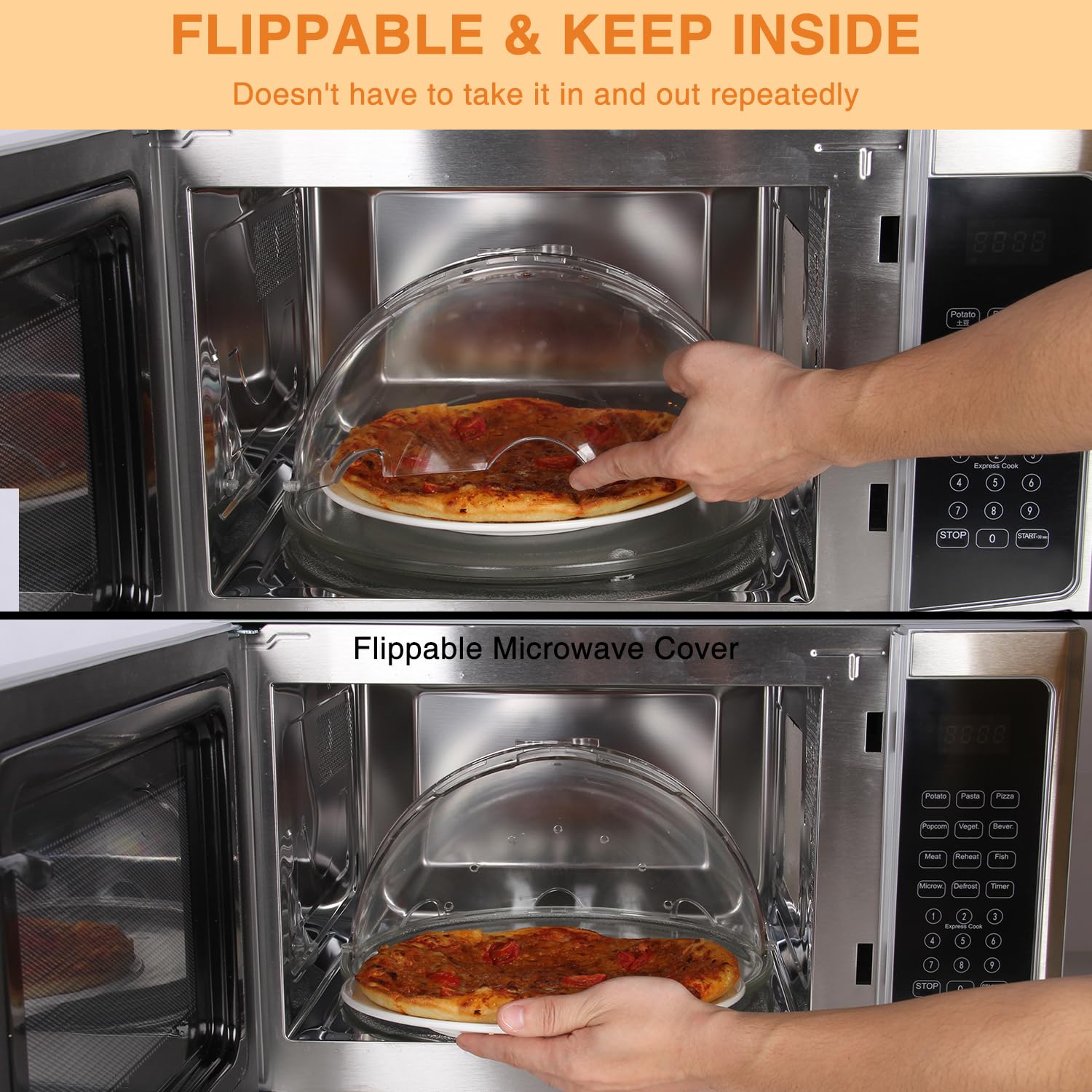 Lopeztek cover fits taller plates thanks to raised dome for versatile heating.