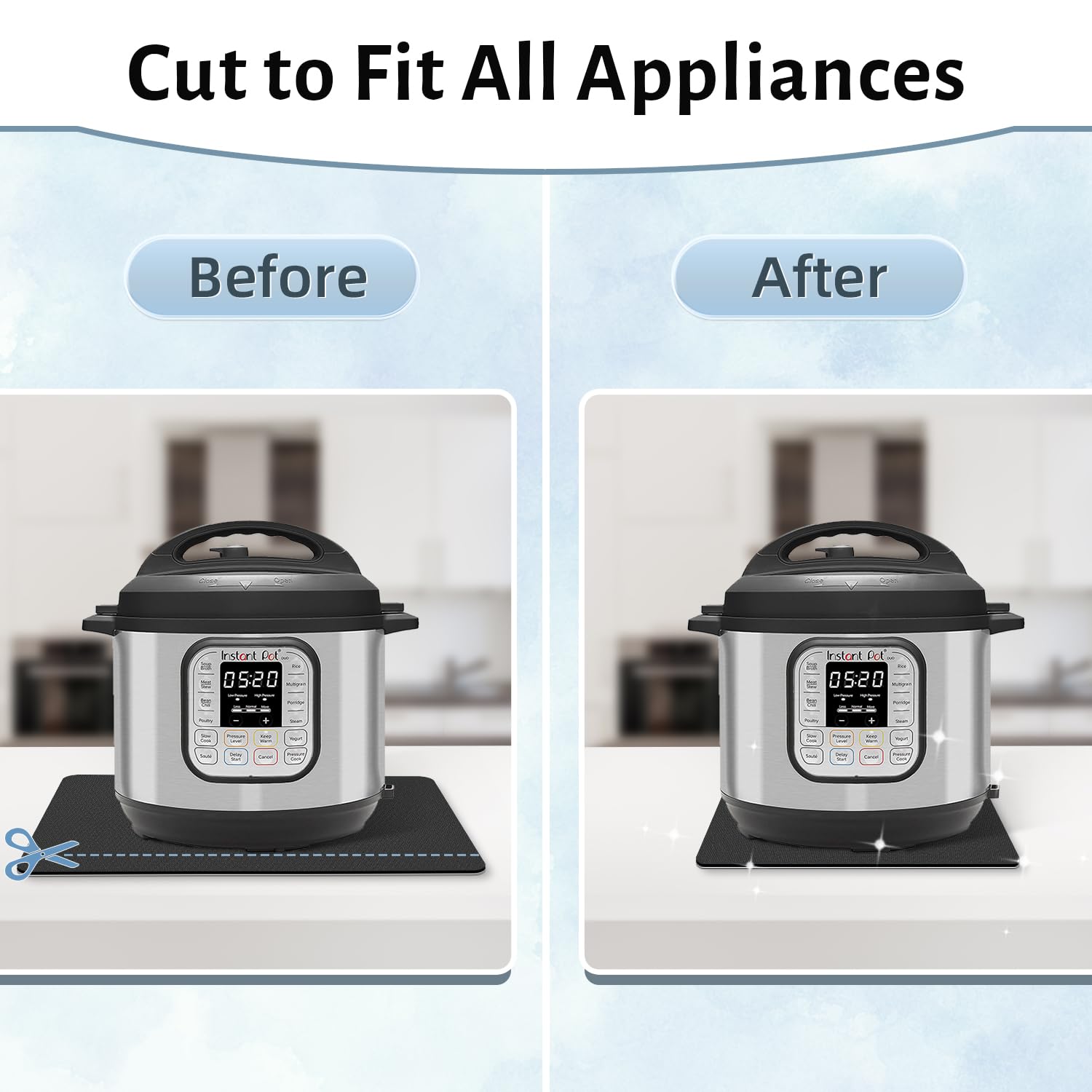 LOPNUR heat-resistant non-slip tray protects counters during use.