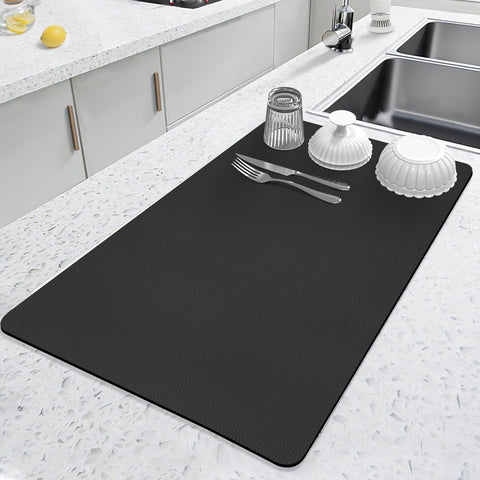 LOPNUR 24x16 kitchen dish drying mat on counter for fast water absorption.