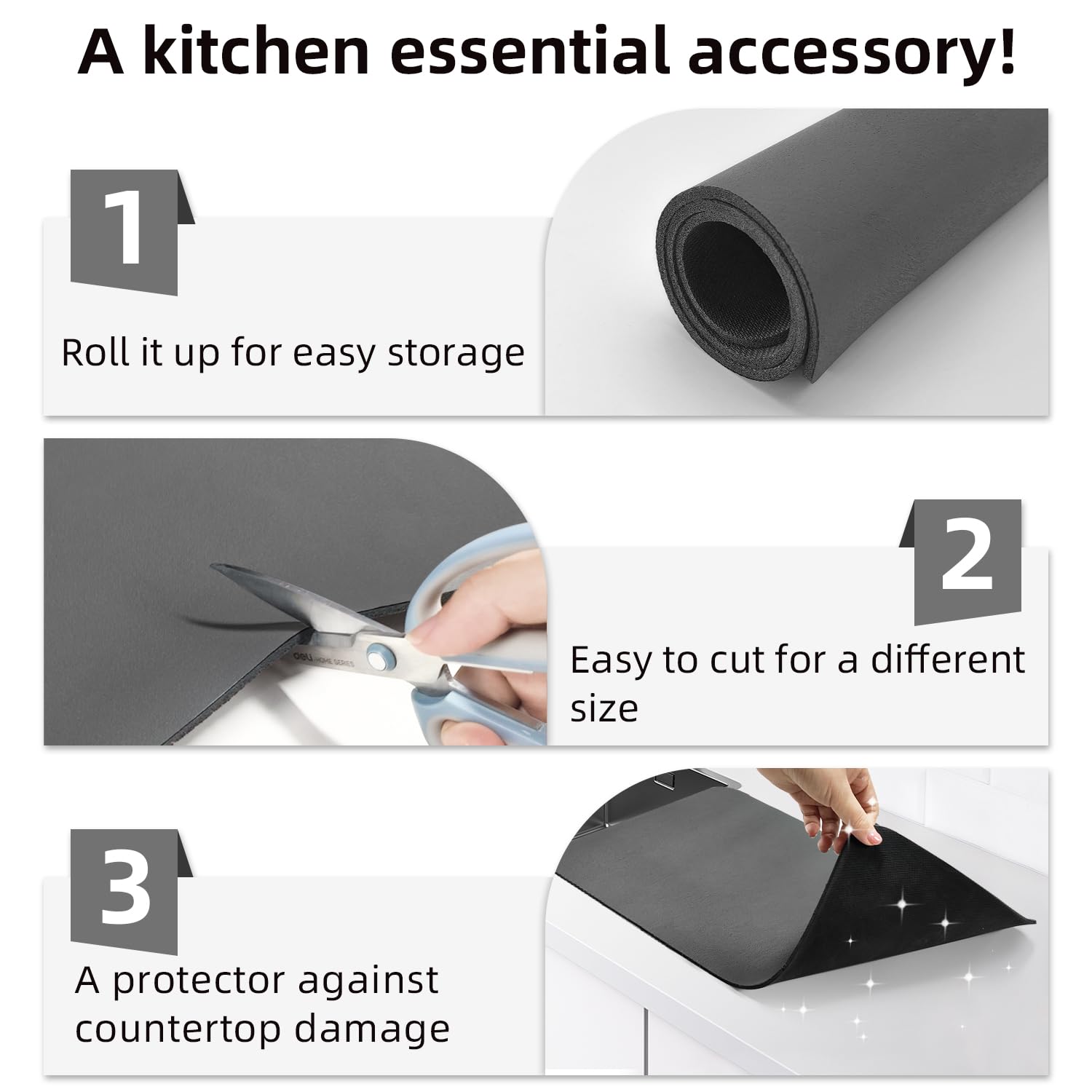 LOPNUR pet mat provides a soft, durable space for bowls.