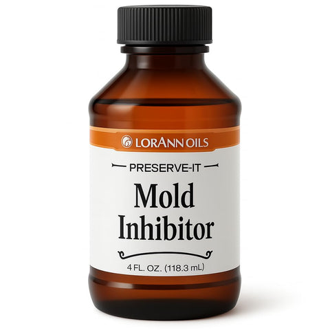 LorAnn Mold Inhibitor 4 oz bottle in clear packaging for gummies and desserts
