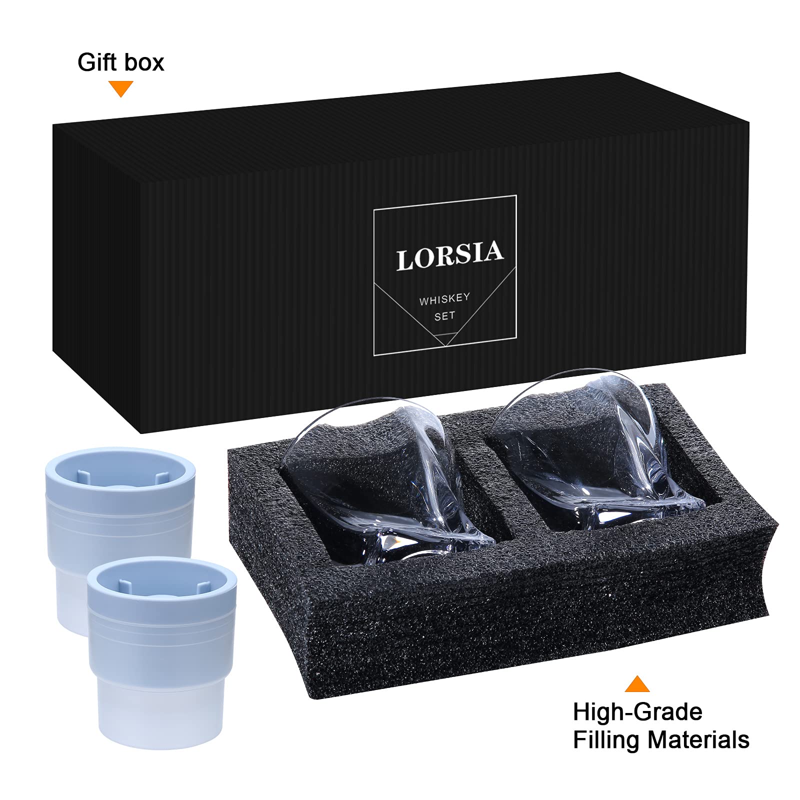 LORSIA bourbon glasses in hand offer a comfortable grip and refined look