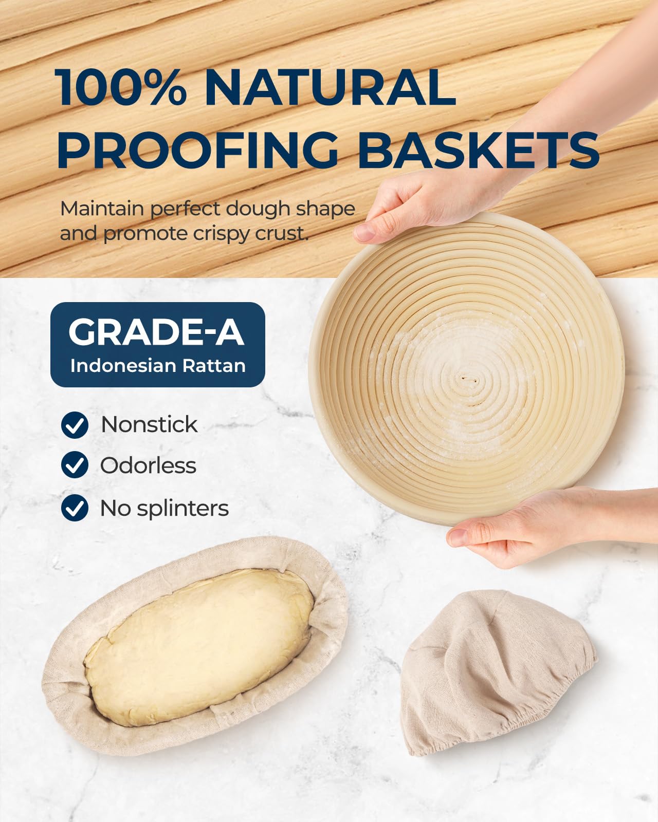 Lorzon baker's couche provides lamination guidance for clean proofing and crisp scoring.