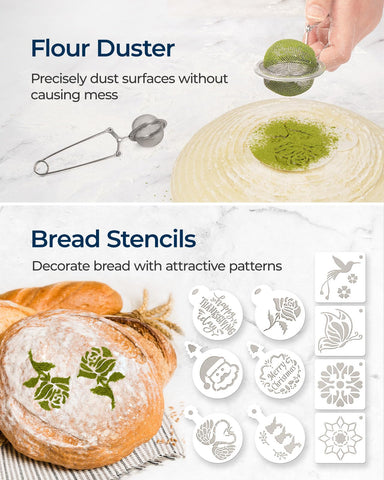 Lorzon dough-scraper aids clean, precise handling of sticky dough.