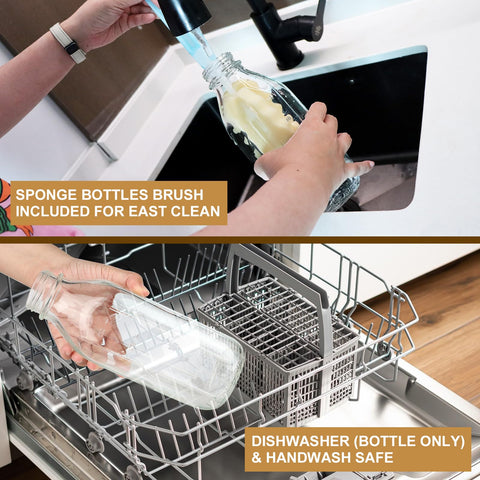 LOSANJI dual lids for smooth pouring and secure sealing.