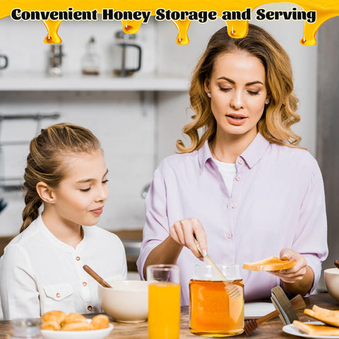 Loscarol clear glass honey pot shows honey level at a glance.