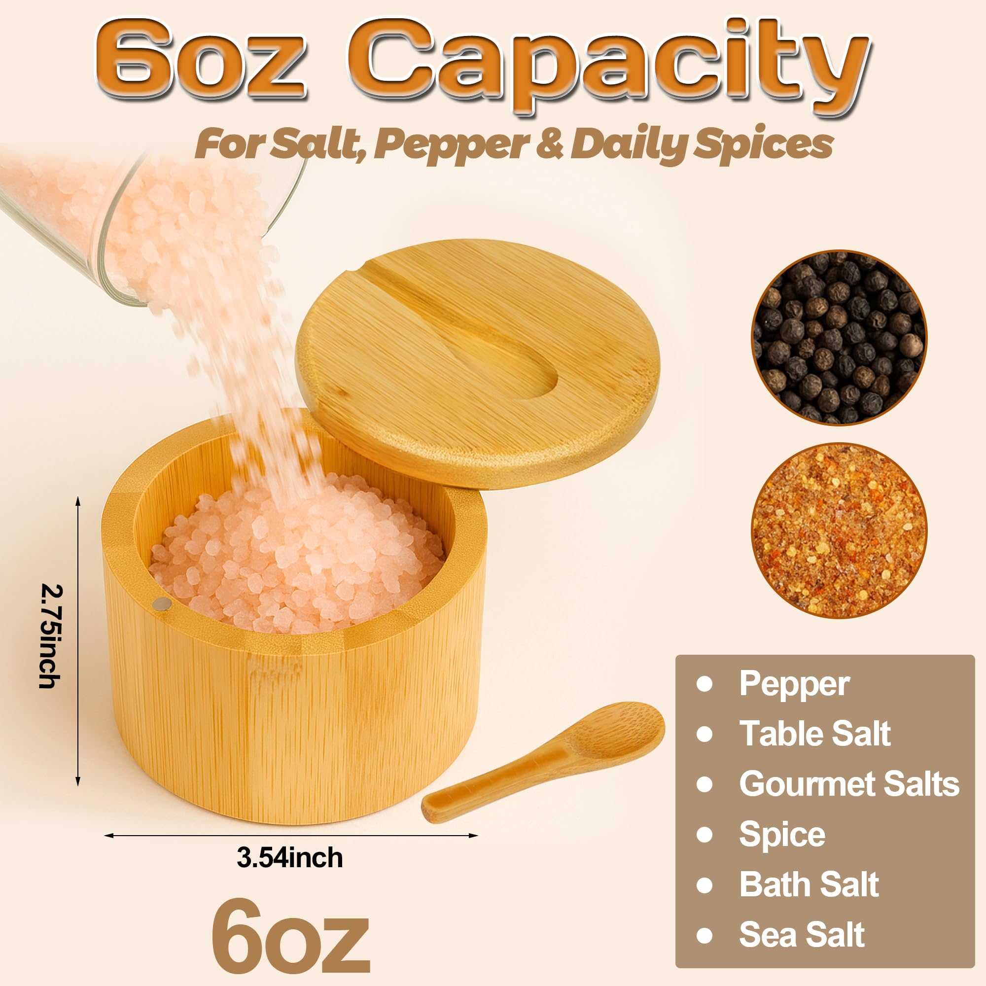 Compact 6 oz Loscarol salt container fits neatly on counters.