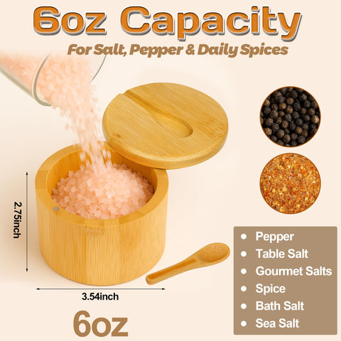 Compact 6 oz Loscarol salt container fits neatly on counters.