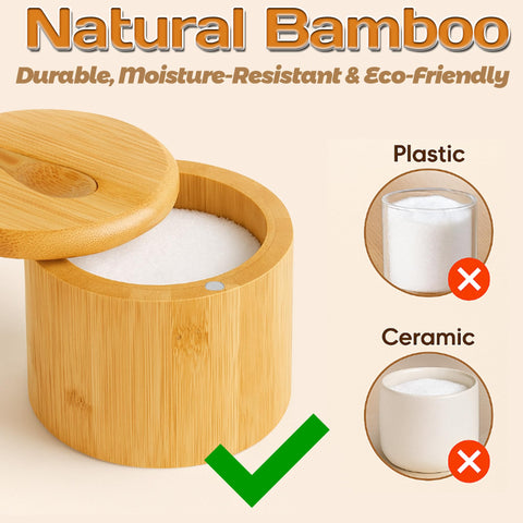 Loscarol easy-clean bamboo container keeps kitchen look pristine after use.