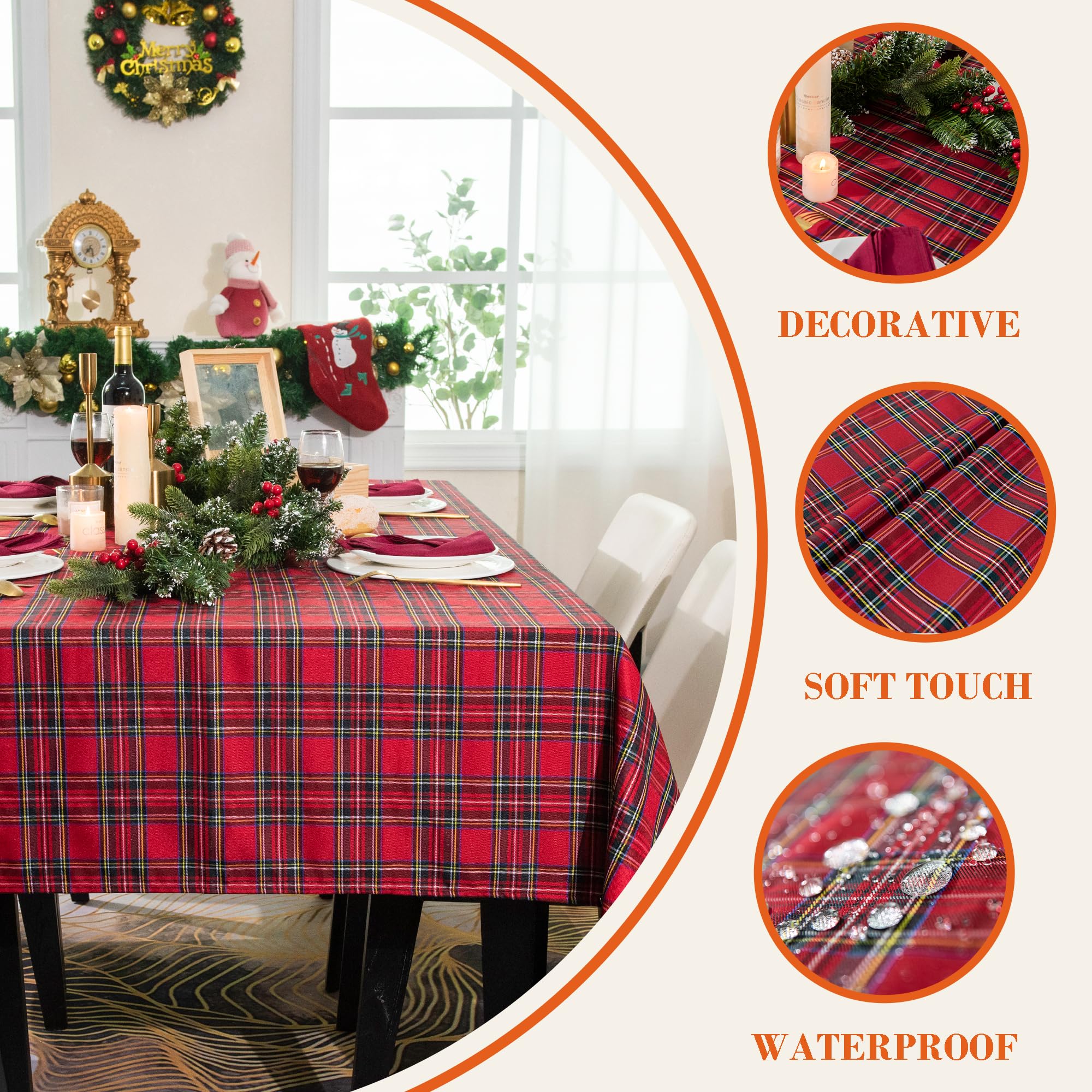 LOSIVISHE classic red plaid design adds timeless charm to tables