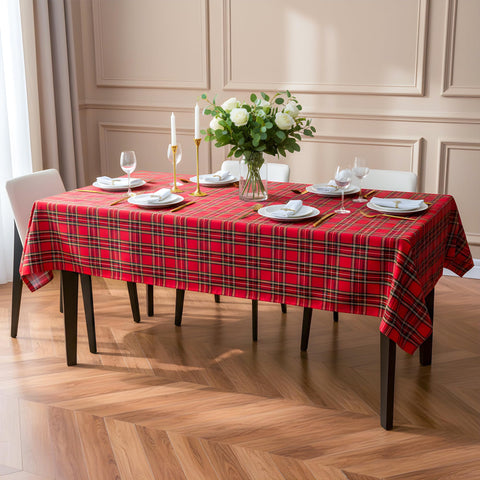 LOSIVISHE waterproof tablecloth shields surfaces from spills during holiday meals