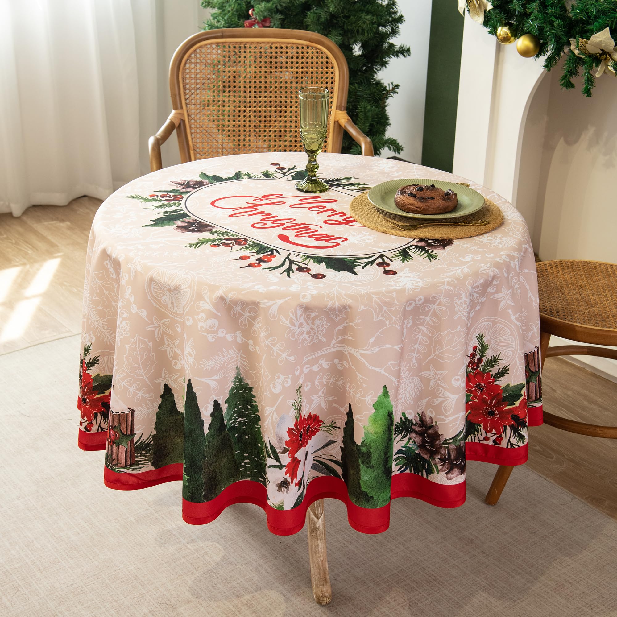 LOSIVISHE wrinkle-resistant table cover dries quickly after washing.