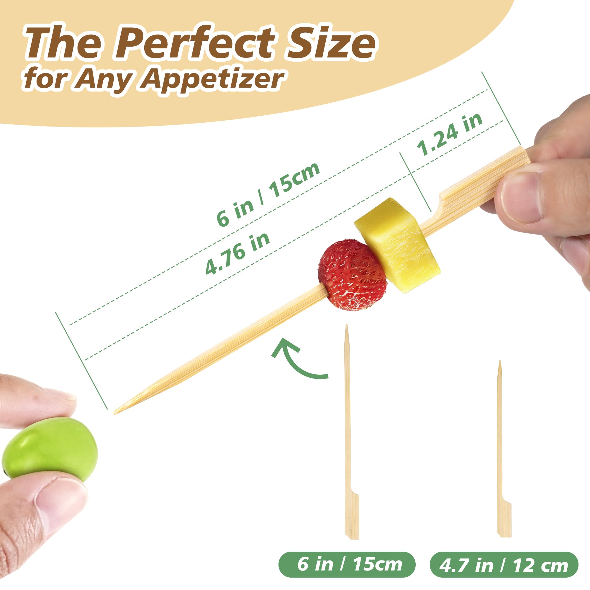 Losneg 200-piece bamboo skewers pack for parties and meal prep