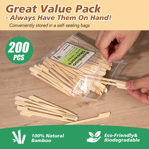 Losneg 200-piece bamboo skewers ready for party and meal prep.