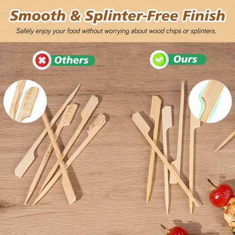 Losneg charcuterie sticks with square shafts prevent rotation on boards.