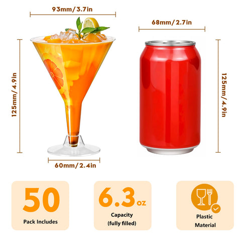 Losneg disposable martini cups in PS plastic for clean, worry-free celebrations.