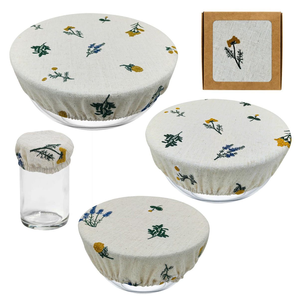 Lospara bowl cover 4in fits small bowls for jars and snacks, breathable and reusable.