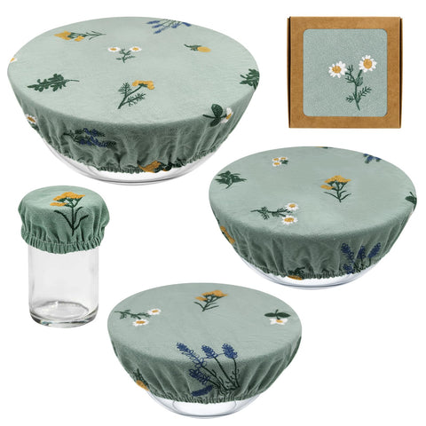 Lospara cotton bowl covers packaging showing reusable, eco-friendly lids for food protection
