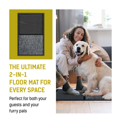 LOSTRONAUT indoor outdoor mat welcomes guests while protecting floors.
