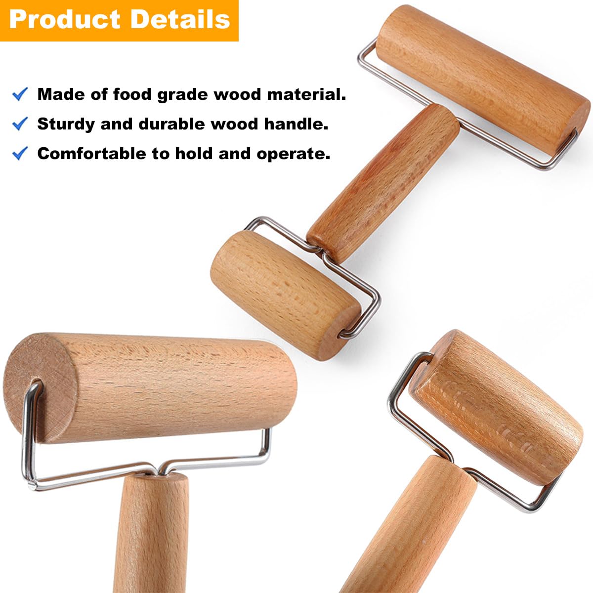 LOSYHU stainless-steel-dough-roller creates even holes for faster baking.