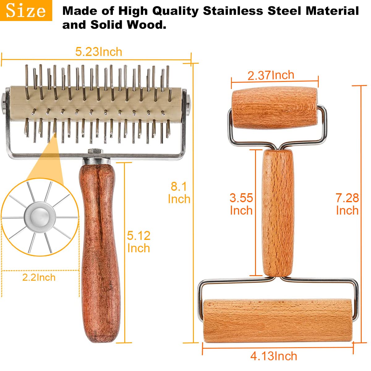LOSYHU wooden-dough-docker-handle with comfortable grip during kneading.