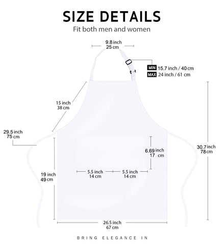 Loteaf chef apron with two front pockets ideal for utensils, phone, and tools