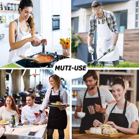 Loteaf chef apron in white showcases clean, professional kitchen style