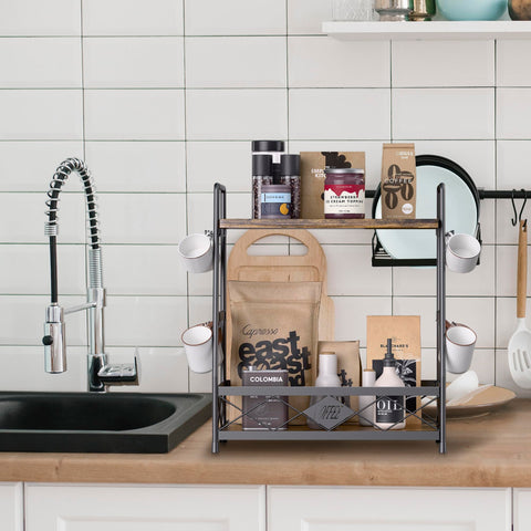 LOTEYIKE anti-slip coffee mug rack protects surfaces while keeping mugs within reach.